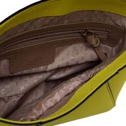Pre Owned DKNY Yellow Leather Bryant Park Envelope Crossbody Bag