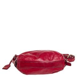 Pre Owned حقيبة هوبو دي كي إن واي جلد أحمر