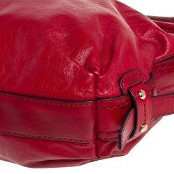 Pre Owned حقيبة هوبو دي كي إن واي جلد أحمر