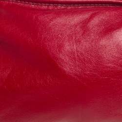 Pre Owned حقيبة هوبو دي كي إن واي جلد أحمر