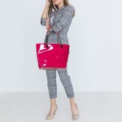 مملوكة مسبقًا DKNY Pink Patent Leather Shopper Tote