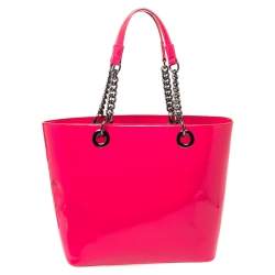 مملوكة مسبقًا DKNY Pink Patent Leather Shopper Tote
