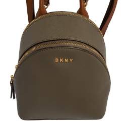 Dkny Taupe Leather Mini Bryant Park Backpack