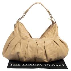 Pre Owned Dkny Beige Leather Hobo