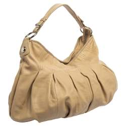 Pre Owned Dkny Beige Leather Hobo
