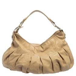 Pre Owned Dkny Beige Leather Hobo