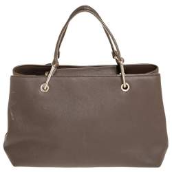 Pre Owned DKNY Brown Leather Bryant Park Front Pocket Satchel
