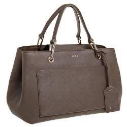 Pre Owned DKNY Brown Leather Bryant Park Front Pocket Satchel