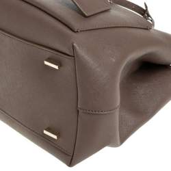 Pre Owned DKNY Brown Leather Bryant Park Front Pocket Satchel