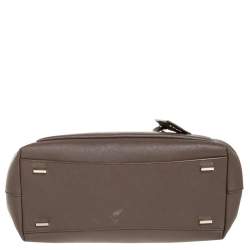 Pre Owned DKNY Brown Leather Bryant Park Front Pocket Satchel