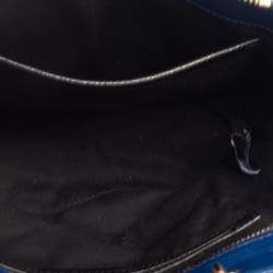 مملوكة مسبقًا حقيبة دي كي إن واي غرينيتش جلد أزرق بيد علوية