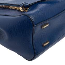 مملوكة مسبقًا حقيبة دي كي إن واي غرينيتش جلد أزرق بيد علوية