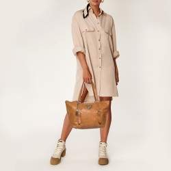 DKNY Brown Croc Embossed Leather Tote