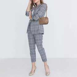 Pre Owned حقيبة كتف دي كي إن واي براينت جلد بيج داكن بسلسلة