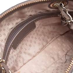 Pre Owned حقيبة كتف دي كي إن واي براينت جلد بيج داكن بسلسلة