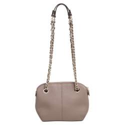 Pre Owned حقيبة كتف دي كي إن واي براينت جلد بيج داكن بسلسلة