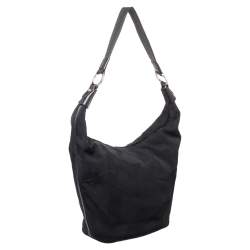 Pre Owned حقيبة هوبو دي كي إن واي كانفاس أسود وجلد