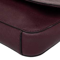 Pre Owned DKNY Brown Leather Flap Shoulder Bag