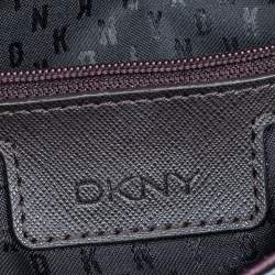 Pre Owned DKNY Brown Leather Flap Shoulder Bag