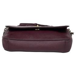 Pre Owned DKNY Brown Leather Flap Shoulder Bag