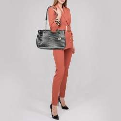 DKNY Black Signature Leather Chain Tote