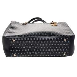 DKNY Black Signature Leather Chain Tote