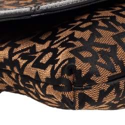 Pre Owned Dkny Brown Signature Canvas And Leather Chain Shoulder Bag