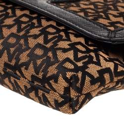 Pre Owned Dkny Brown Signature Canvas And Leather Chain Shoulder Bag