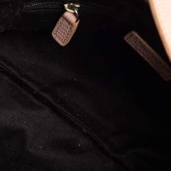 Pre Owned Dkny Pink Signature Canvas and Lizard Embossed Leather Hobo