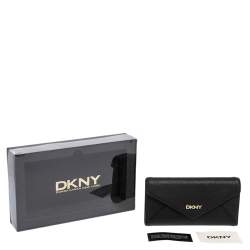 مملوكة مسبقًا DKNY Black Saffiano Leather Envelope Flap Continental Wallet