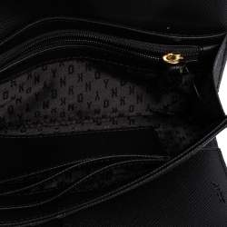 مملوكة مسبقًا DKNY Black Saffiano Leather Envelope Flap Continental Wallet