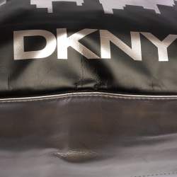 مملوكة مسبقًا DKNY Silver/Black Faux Leather Shopper Tote