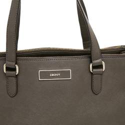 Pre Owned Dkny Brown Leather Double Zip Satchel