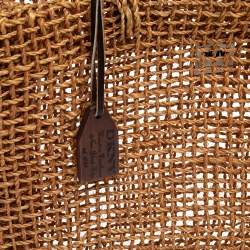 Pre Owned DKNY Brown Handwoven Abaca Tote 