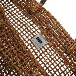 Pre Owned DKNY Brown Handwoven Abaca Tote 