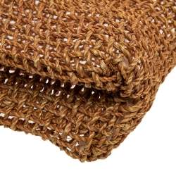 Pre Owned DKNY Brown Handwoven Abaca Tote 