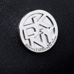 Pre Owned Dkny Black Signature Canvas And Leather Flap Shoulder Bag