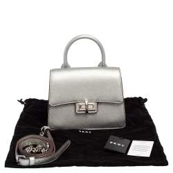 Pre Owned Dkny Silver Leather Jojo Mini Satchel