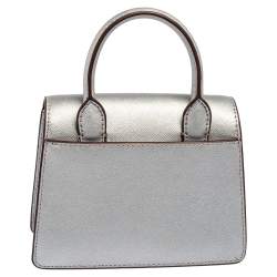 Pre Owned Dkny Silver Leather Jojo Mini Satchel