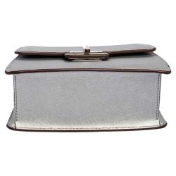 Pre Owned Dkny Silver Leather Jojo Mini Satchel