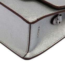 Pre Owned Dkny Silver Leather Jojo Mini Satchel