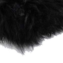 Pre Owned Dkny Black/Navy Blue Leather and Faux Fur Pushlock Flap Clutch