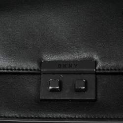 Pre Owned DKNY Black Leather Chain Shoulder Bag