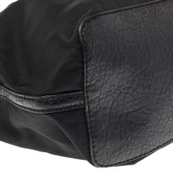 DKNY Black Nylon and Leather Sequin Logo Tote