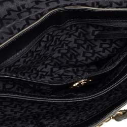 Pre Owned DKNY Green Lizard Embossed Leather Envelope Chain Clutch