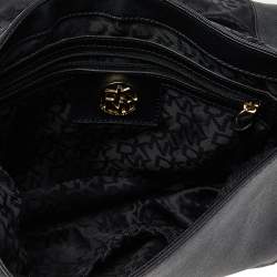 Pre Owned حقيبة كتف دي كي أن واي قلاب جلد أسود