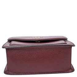 Pre Owned حقيبة دي كي أن واي يد علوية جلد محبب عنابي