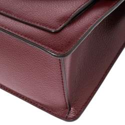 Pre Owned حقيبة دي كي أن واي يد علوية جلد محبب عنابي