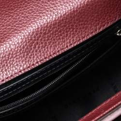 Pre Owned حقيبة دي كي أن واي يد علوية جلد محبب عنابي