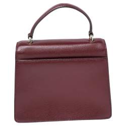 Pre Owned حقيبة دي كي أن واي يد علوية جلد محبب عنابي